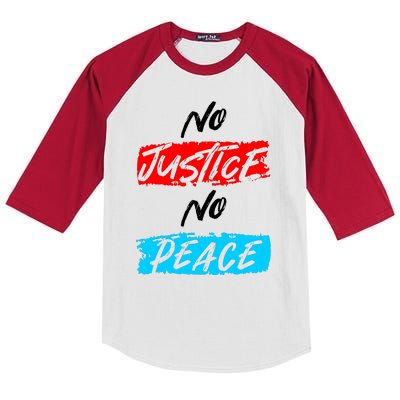 No Justice No Peace Kids Colorblock Raglan Jersey