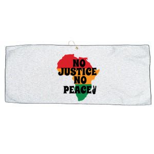 No Justice No Peacefor Black History Month Juneteenth Gift African Pride Large Microfiber Waffle Golf Towel