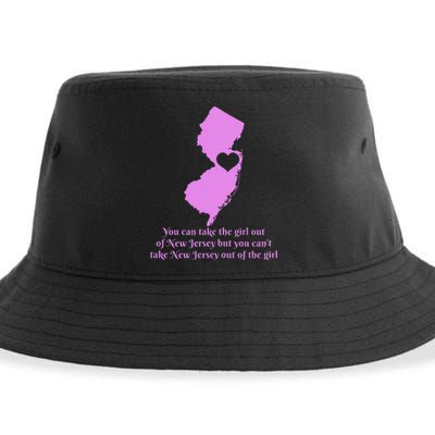 New Jersey Nj Girl State Map Heart Pride Funny Cute Sustainable Bucket Hat