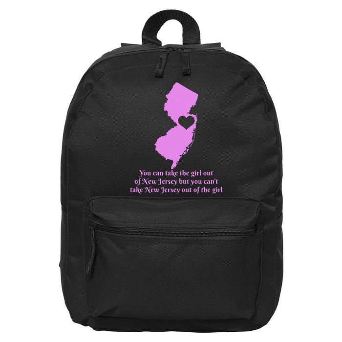 New Jersey Nj Girl State Map Heart Pride Funny Cute 16 in Basic Backpack