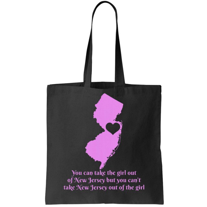 New Jersey Nj Girl State Map Heart Pride Funny Cute Tote Bag