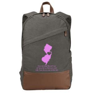 New Jersey Nj Girl State Map Heart Pride Funny Cute Cotton Canvas Backpack