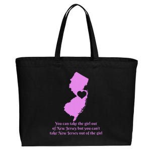 New Jersey Nj Girl State Map Heart Pride Funny Cute Cotton Canvas Jumbo Tote