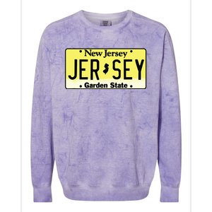 New Jersey Nj License Plate Classic Colorblast Crewneck Sweatshirt