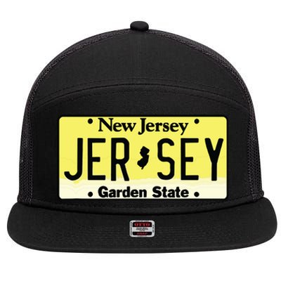 New Jersey Nj License Plate Classic 7 Panel Mesh Trucker Snapback Hat