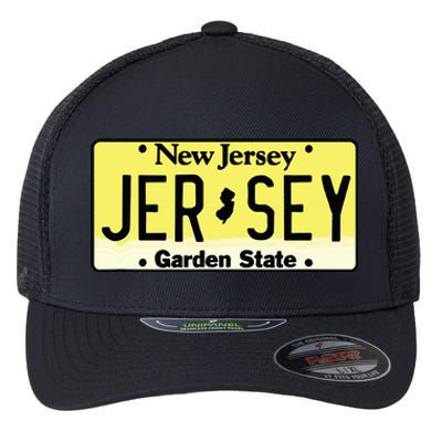 New Jersey Nj License Plate Classic Flexfit Unipanel Trucker Cap