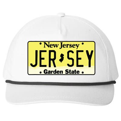 New Jersey Nj License Plate Classic Snapback Five-Panel Rope Hat