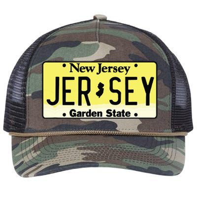 New Jersey Nj License Plate Classic Retro Rope Trucker Hat Cap