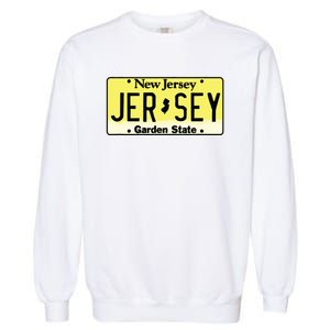 New Jersey Nj License Plate Classic Garment-Dyed Sweatshirt