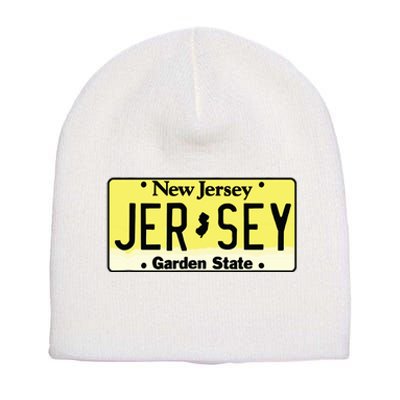 New Jersey Nj License Plate Classic Short Acrylic Beanie