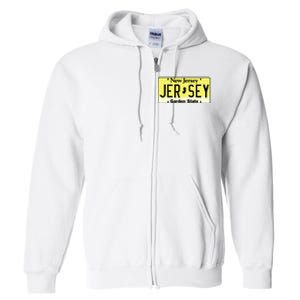 New Jersey Nj License Plate Classic Full Zip Hoodie