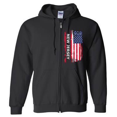 New Jersey Nj State Full Zip Hoodie