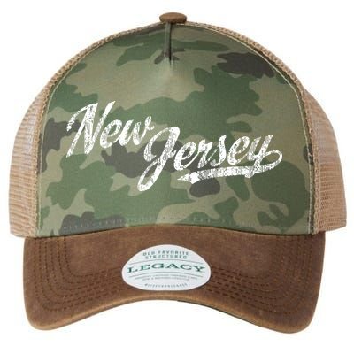 New Jersey Nj Vintage Sports Script Retro Legacy Tie Dye Trucker Hat