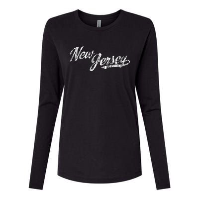 New Jersey Nj Vintage Sports Script Retro Womens Cotton Relaxed Long Sleeve T-Shirt