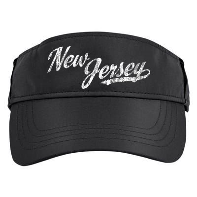 New Jersey Nj Vintage Sports Script Retro Adult Drive Performance Visor