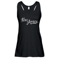 New Jersey Nj Vintage Sports Script Retro Ladies Essential Flowy Tank