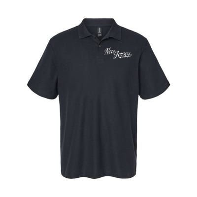 New Jersey Nj Vintage Sports Script Retro Softstyle Adult Sport Polo