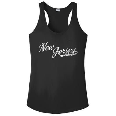 New Jersey Nj Vintage Sports Script Retro Ladies PosiCharge Competitor Racerback Tank