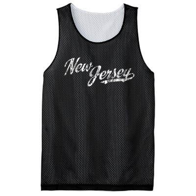 New Jersey Nj Vintage Sports Script Retro Mesh Reversible Basketball Jersey Tank