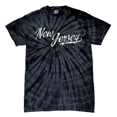 New Jersey Nj Vintage Sports Script Retro Tie-Dye T-Shirt