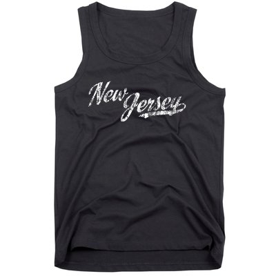 New Jersey Nj Vintage Sports Script Retro Tank Top