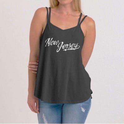 New Jersey Nj Vintage Sports Script Retro Women's Strappy Tank