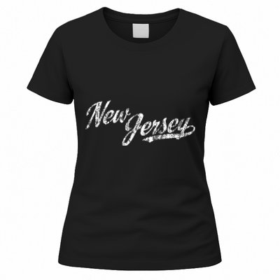 New Jersey Nj Vintage Sports Script Retro Women's T-Shirt