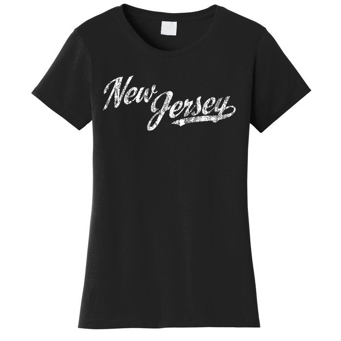 New Jersey Nj Vintage Sports Script Retro Women's T-Shirt