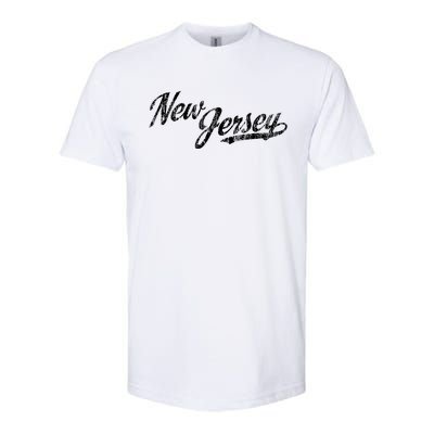 New Jersey Nj Vintage Sports Script Retro Softstyle® CVC T-Shirt