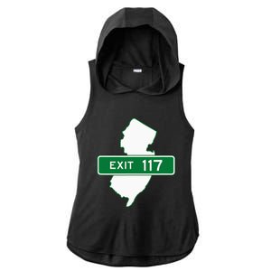 New Jersey Nj Gsp Garden State Parkway Exit Sign 117 Ladies PosiCharge Tri-Blend Wicking Draft Hoodie Tank