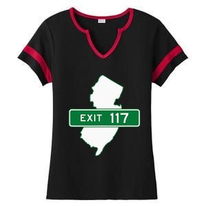 New Jersey Nj Gsp Garden State Parkway Exit Sign 117 Ladies Halftime Notch Neck Tee