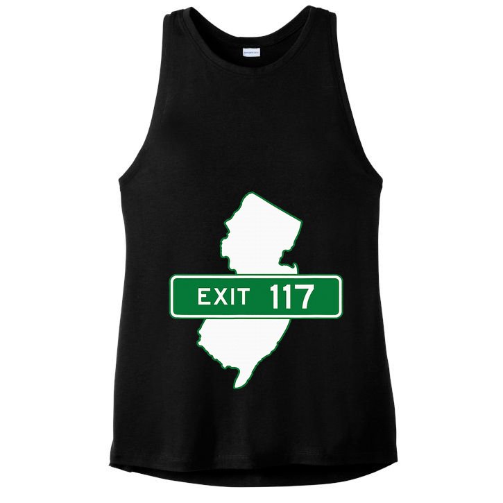 New Jersey Nj Gsp Garden State Parkway Exit Sign 117 Ladies PosiCharge Tri-Blend Wicking Tank