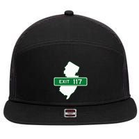 New Jersey Nj Gsp Garden State Parkway Exit Sign 117 7 Panel Mesh Trucker Snapback Hat