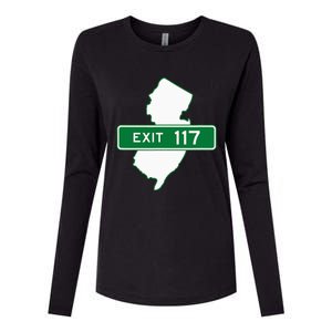 New Jersey Nj Gsp Garden State Parkway Exit Sign 117 Womens Cotton Relaxed Long Sleeve T-Shirt