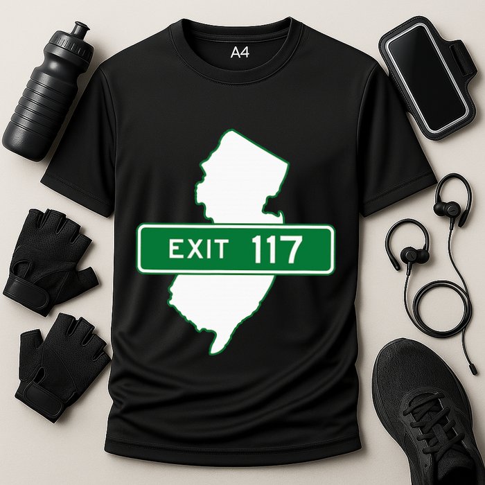New Jersey Nj Gsp Garden State Parkway Exit Sign 117 Cooling Performance Crew T-Shirt