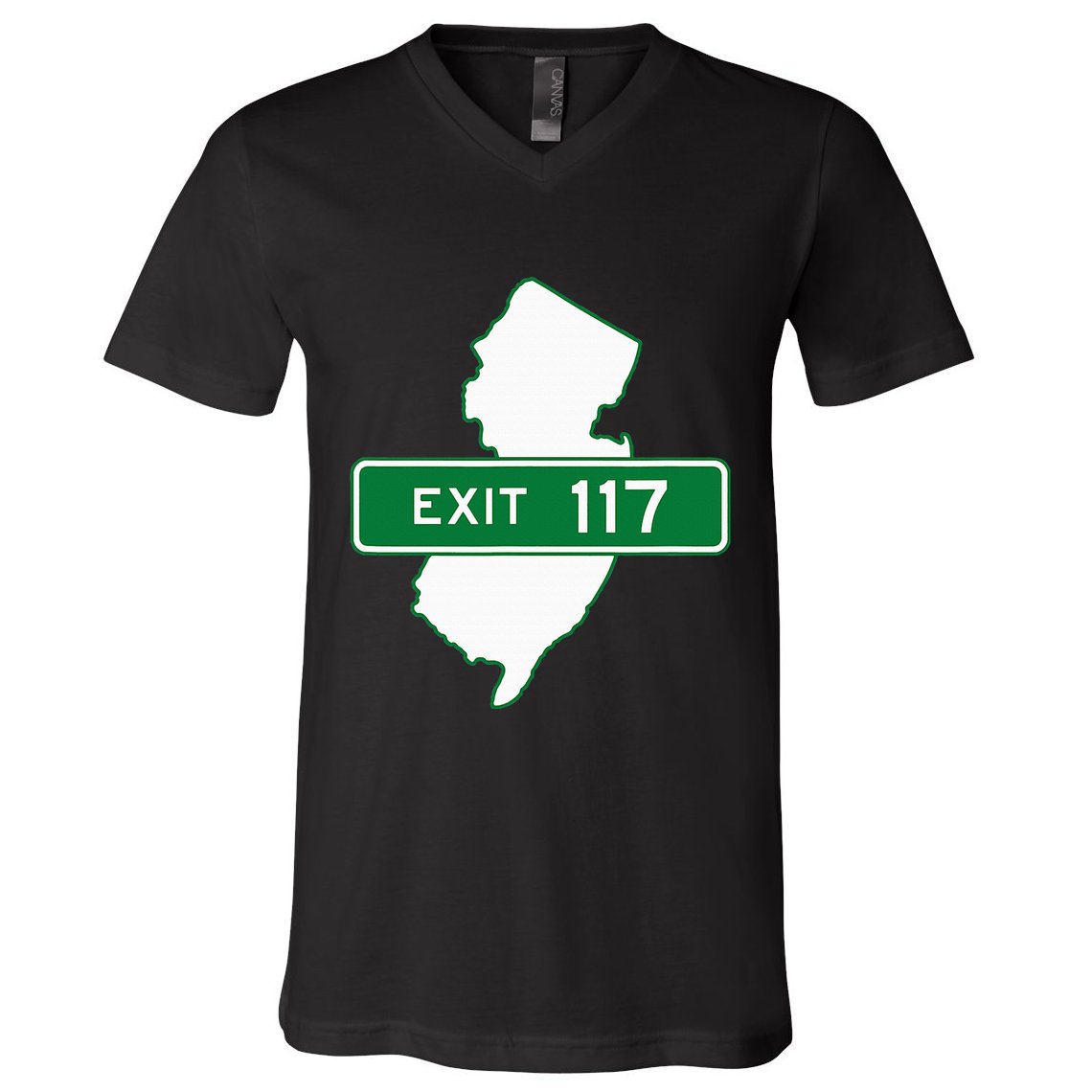 New Jersey Nj Gsp Garden State Parkway Exit Sign 117 V-Neck T-Shirt