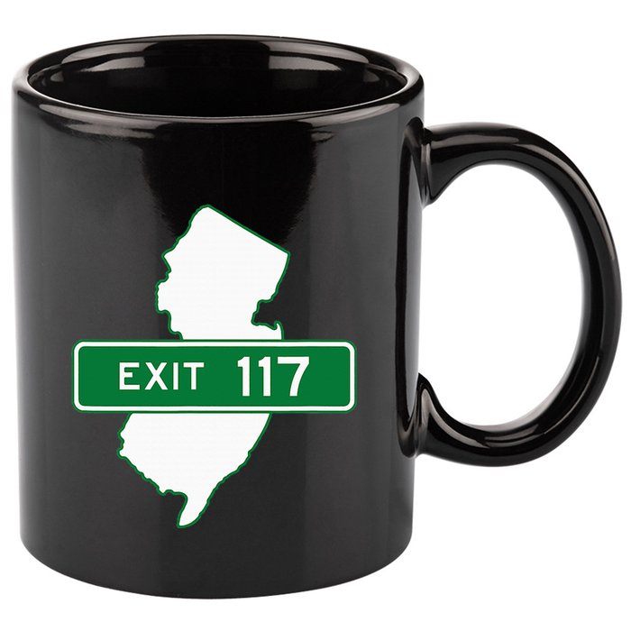 New Jersey Nj Gsp Garden State Parkway Exit Sign 117 11oz C Handle Ceramic Mug