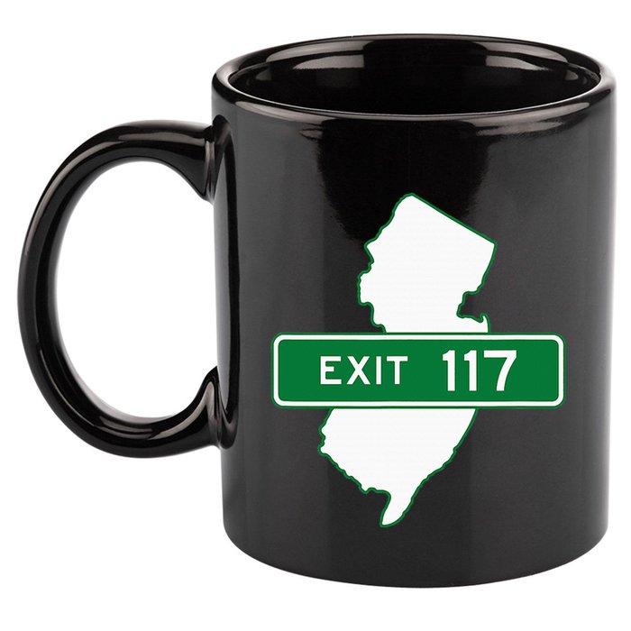 New Jersey Nj Gsp Garden State Parkway Exit Sign 117 11oz C Handle Ceramic Mug