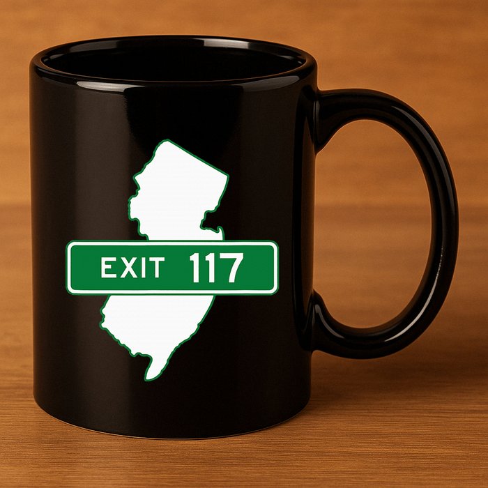 New Jersey Nj Gsp Garden State Parkway Exit Sign 117 11oz C Handle Ceramic Mug