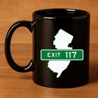 New Jersey Nj Gsp Garden State Parkway Exit Sign 117 11oz C Handle Ceramic Mug