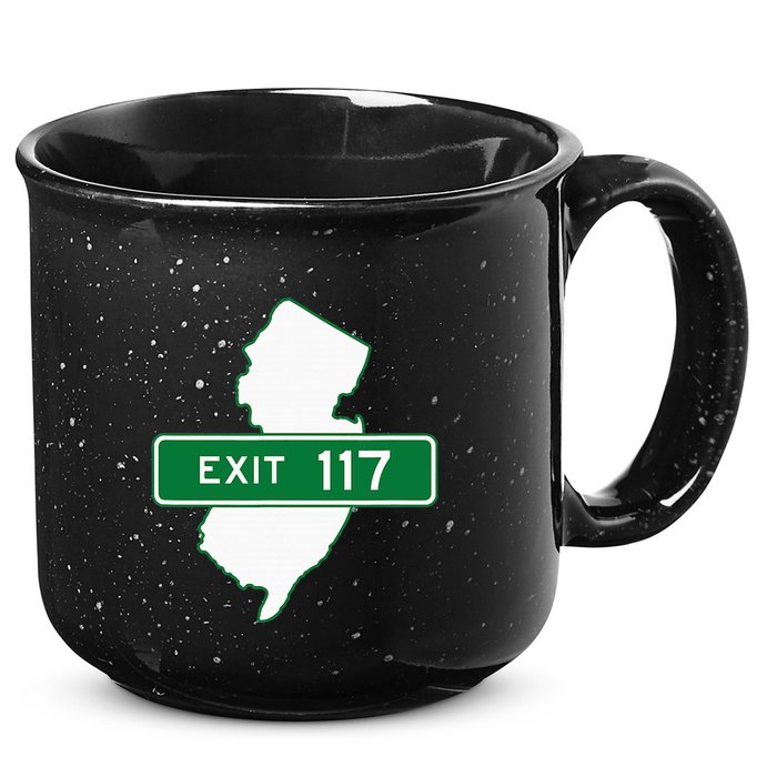New Jersey Nj Gsp Garden State Parkway Exit Sign 117 15oz Campfire Ceramic Mug
