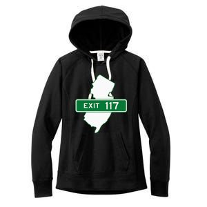 New Jersey Nj Gsp Garden State Parkway Exit Sign 117 Women's Fleece Hoodie