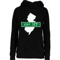 New Jersey Nj Gsp Garden State Parkway Exit Sign 117 Womens Funnel Neck Pullover Hood