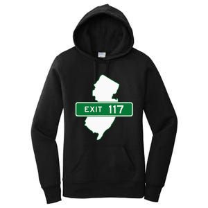 New Jersey Nj Gsp Garden State Parkway Exit Sign 117 Women's Pullover Hoodie