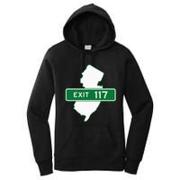 New Jersey Nj Gsp Garden State Parkway Exit Sign 117 Women's Pullover Hoodie