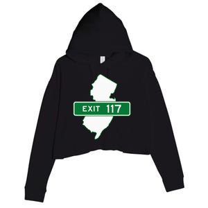 New Jersey Nj Gsp Garden State Parkway Exit Sign 117 Crop Fleece Hoodie