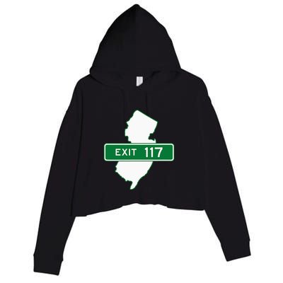 New Jersey Nj Gsp Garden State Parkway Exit Sign 117 Crop Fleece Hoodie