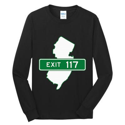 New Jersey Nj Gsp Garden State Parkway Exit Sign 117 Tall Long Sleeve T-Shirt