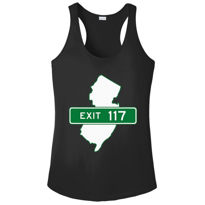 New Jersey Nj Gsp Garden State Parkway Exit Sign 117 Ladies PosiCharge Competitor Racerback Tank