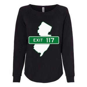 New Jersey Nj Gsp Garden State Parkway Exit Sign 117 Womens California Wash Sweatshirt